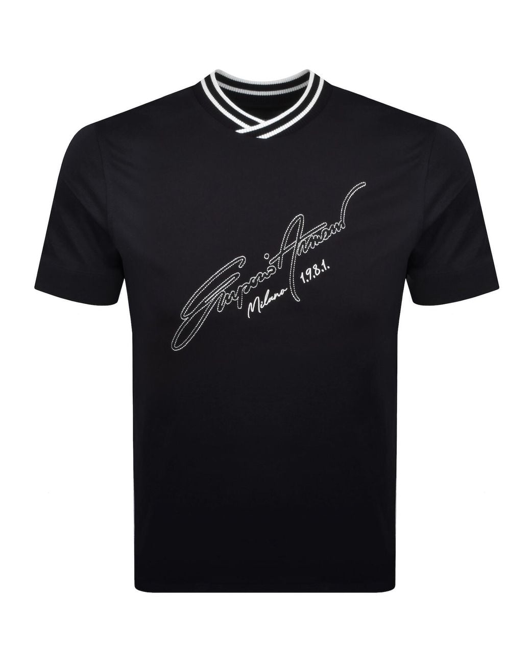 Armani Black Emporio Logo T Shirt for men