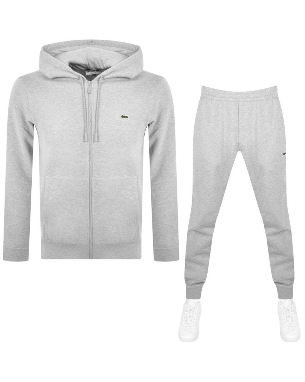 Lacoste Full Zip Hooded Tracksuit in White for Men Lyst