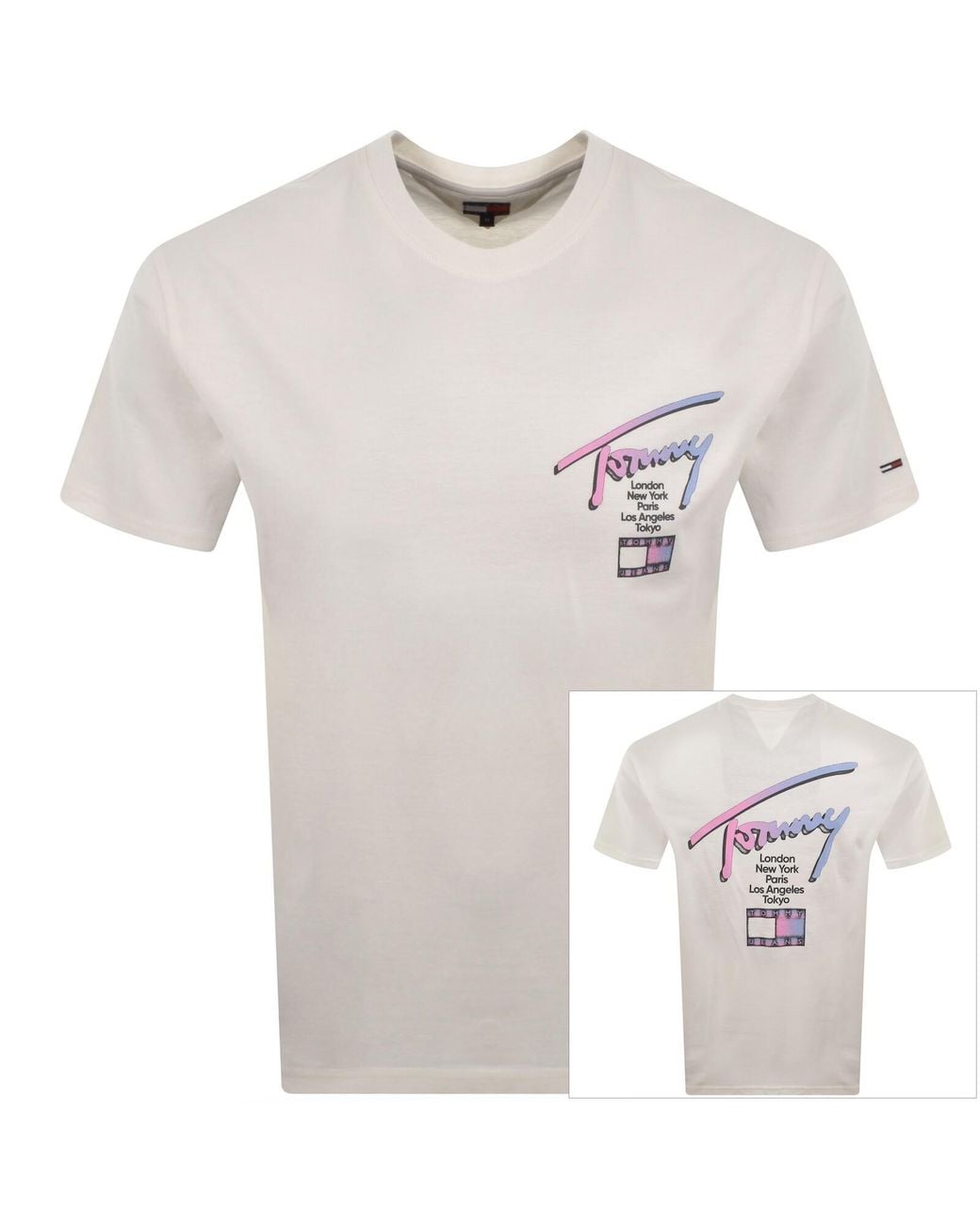 Tommy Hilfiger White City Sign T Shirt Ecru for men