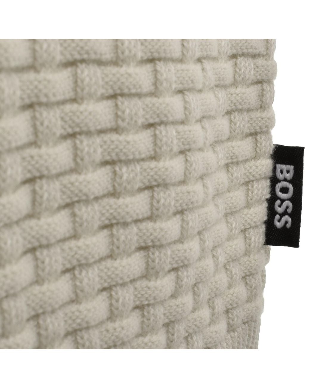 BOSS BUSINESS White Boss Ulicio Half Knit Jumper for men