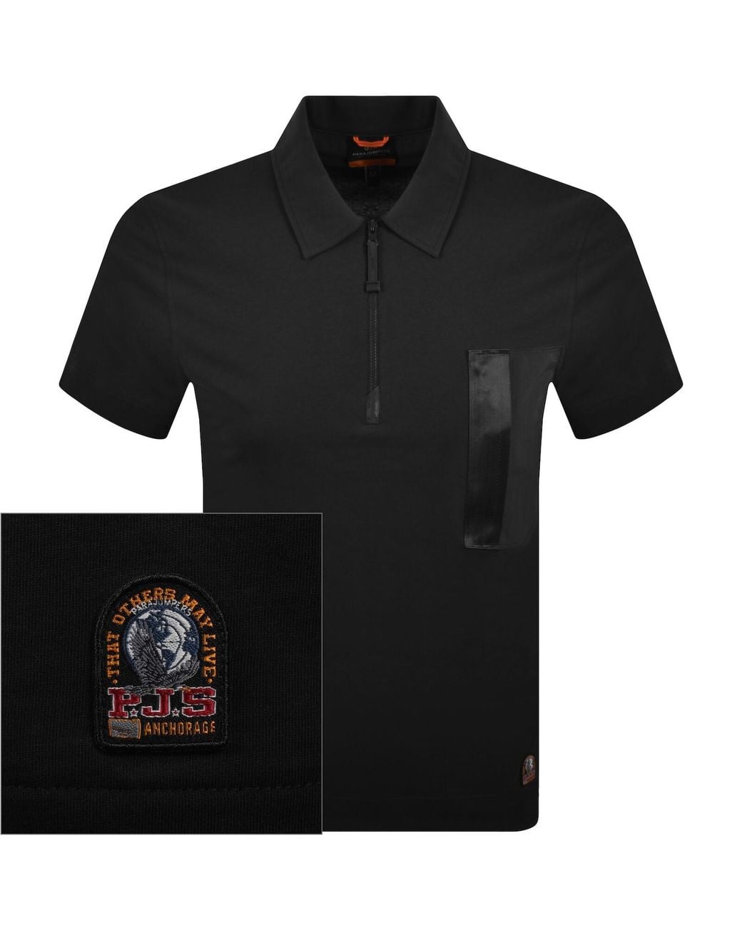 Parajumpers Black Bordley Polo T Shirt for men