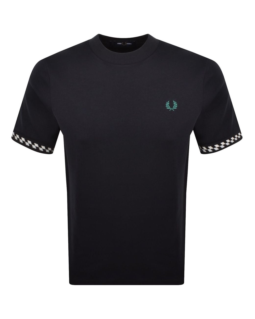 Fred Perry Black Jacquard Cuff T Shirt for men