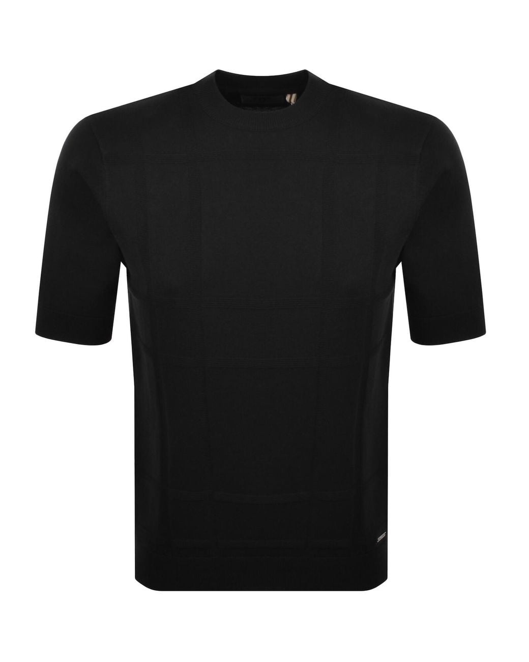 Luke 1977 Black Lerwick Tonal Knit T Shirt for men