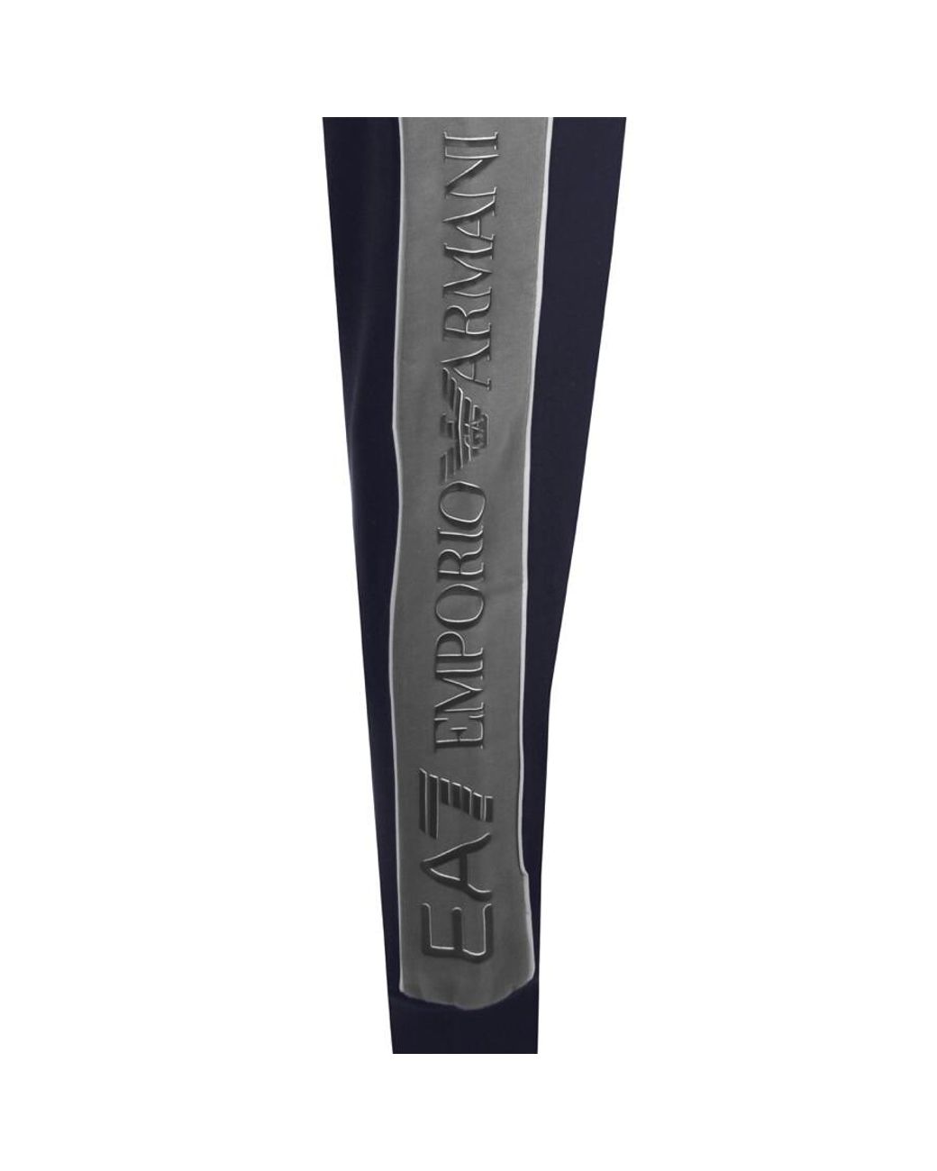 EA7 men's black tracksuit with signature logo tape