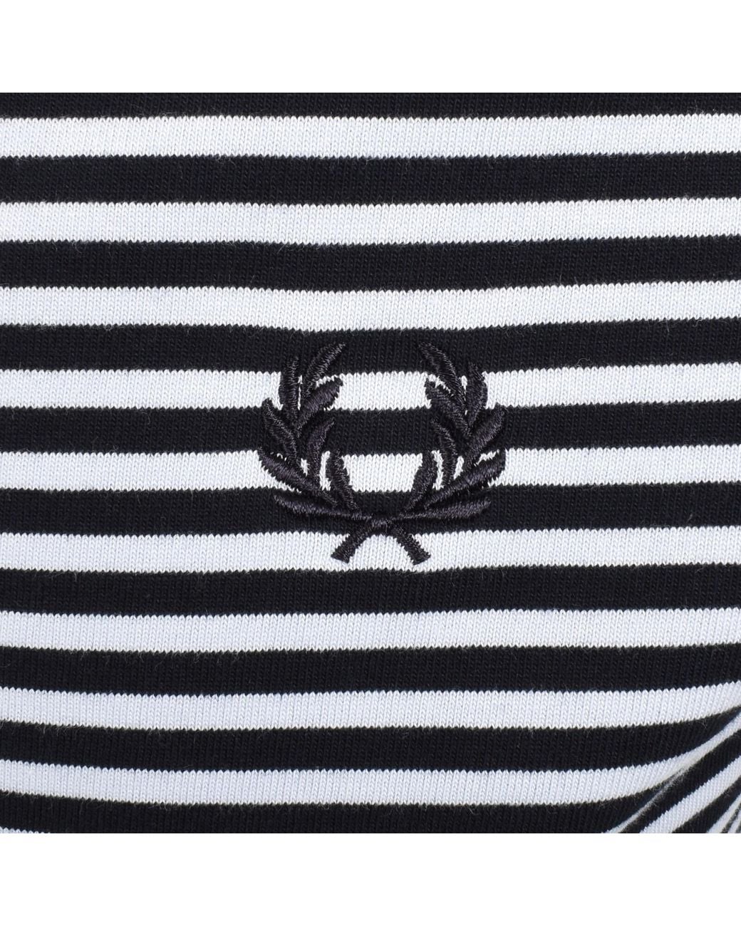 Fred Perry Blue Fine Stripe T Shirt for men