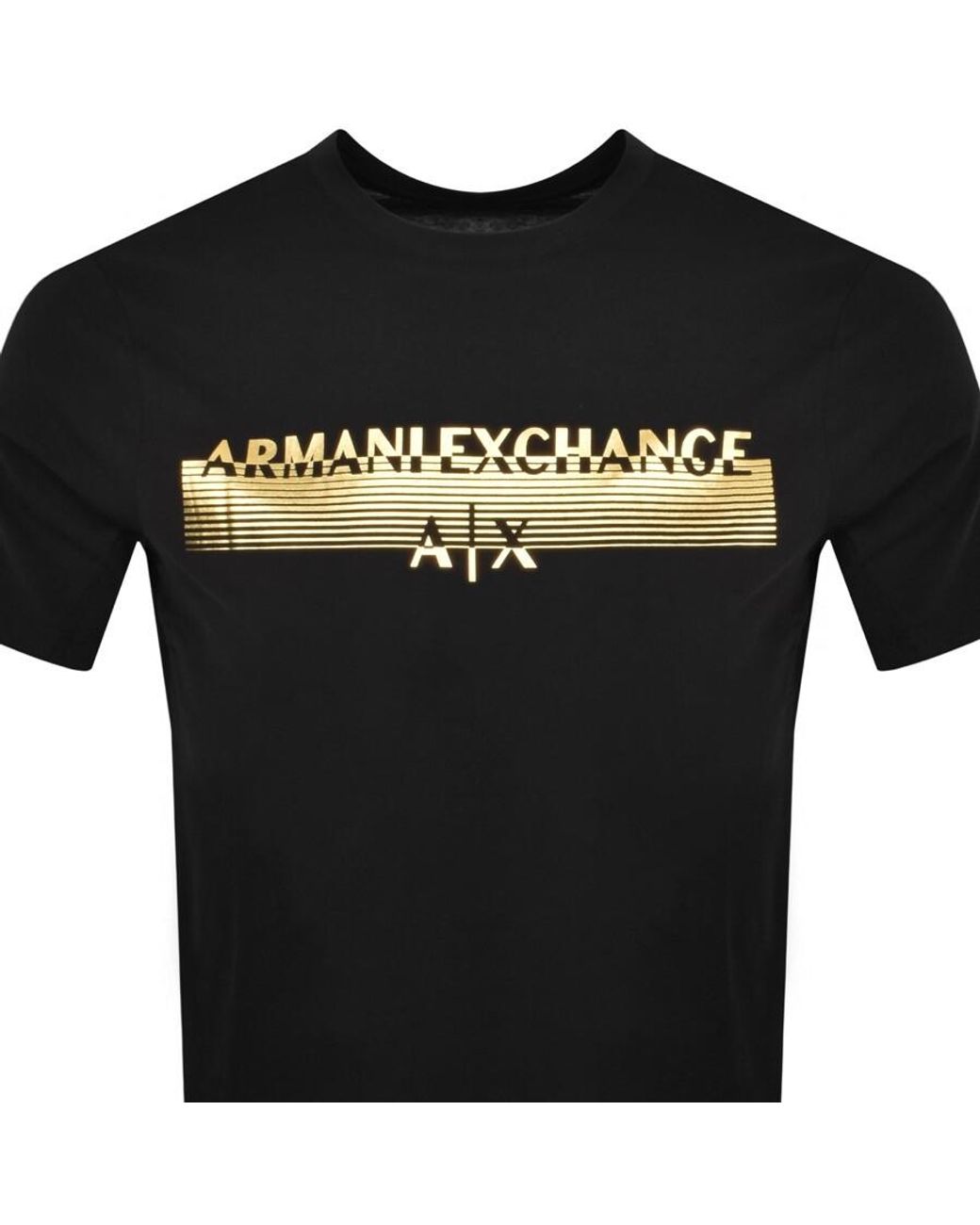 Armani exchange crew neck logo cheap t shirt black
