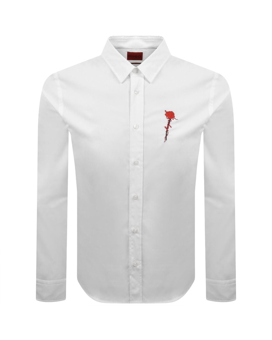 HUGO White Long Sleeved Emero Shirt for men