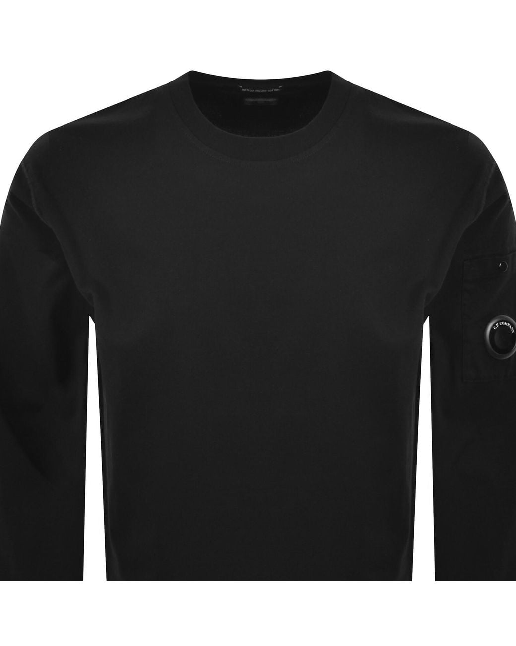 C P Company Black Cp Company Long Sleeve Lens T Shirt for men