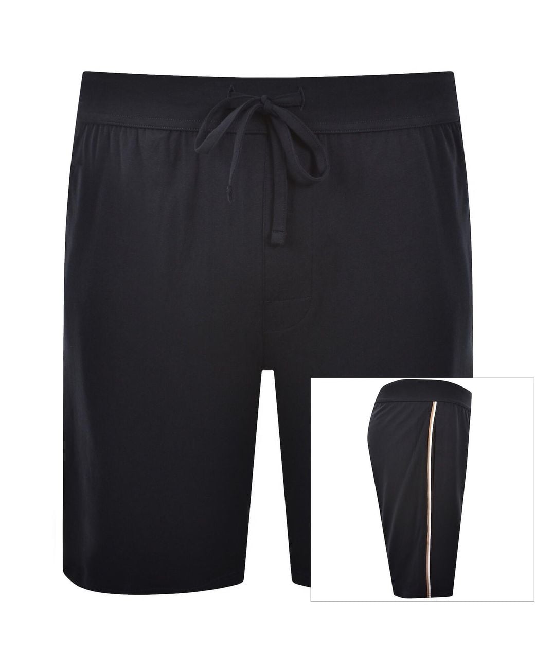 BOSS BUSINESS Black Boss Unique Jersey Shorts for men