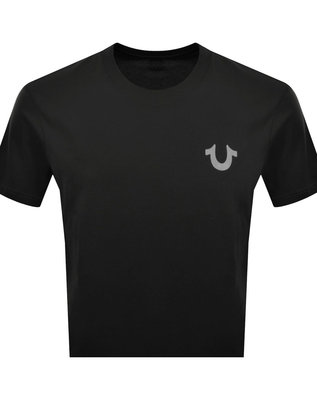 True Religion Black Rectangular Logo T Shirt Jet for men