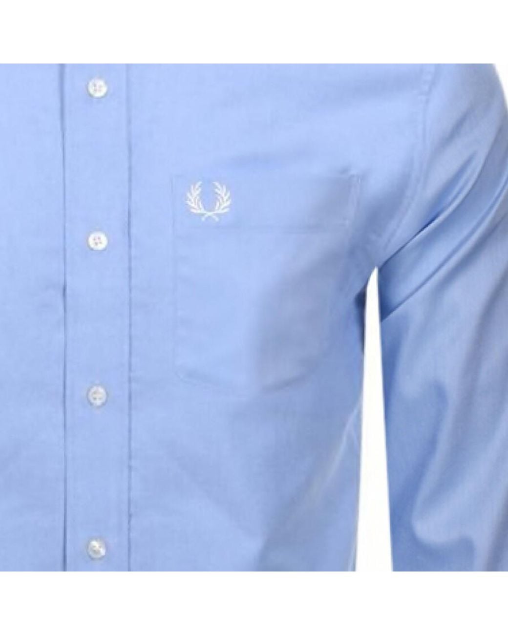 Fred Perry Blue Oxford Long Sleeve Shirt for men