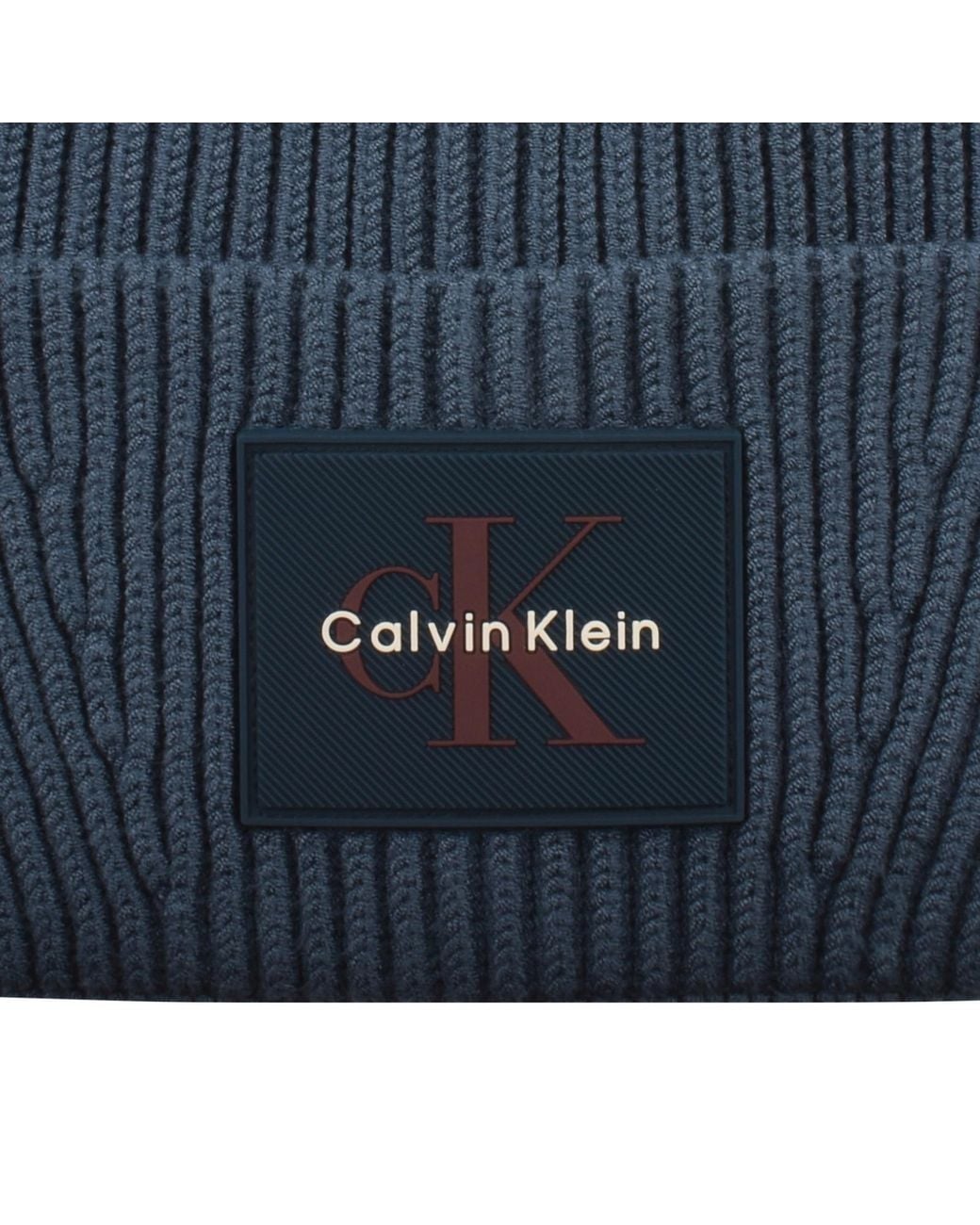 Vid Rib Calvin Klein Patch Rib Beanie in Blue for Men | Lyst UK