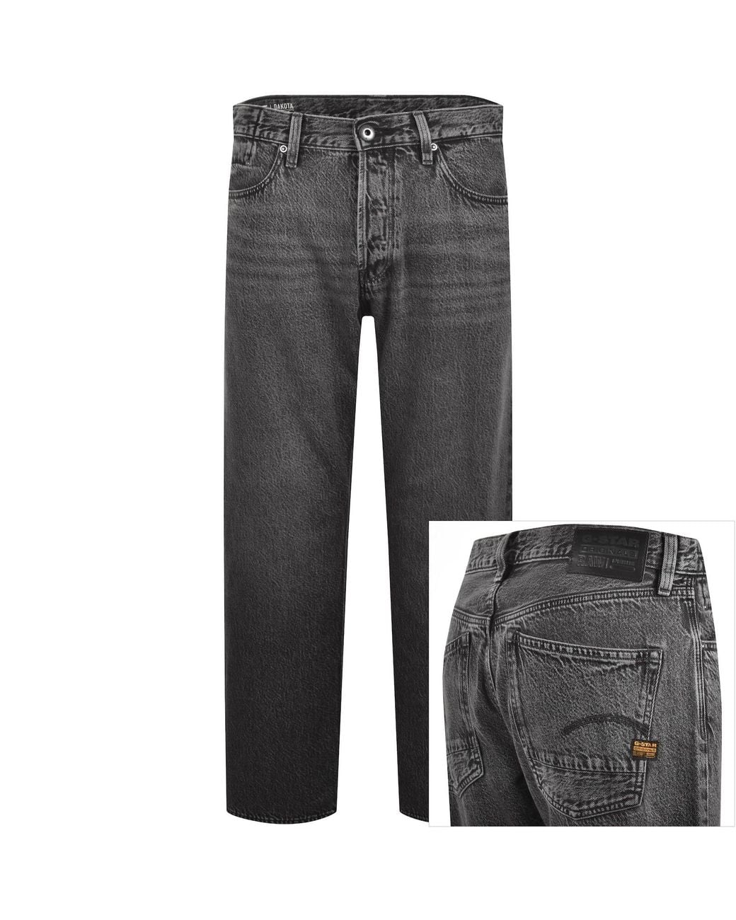 G-Star Gray G-Star Dakota Regular Straight Jeans for men