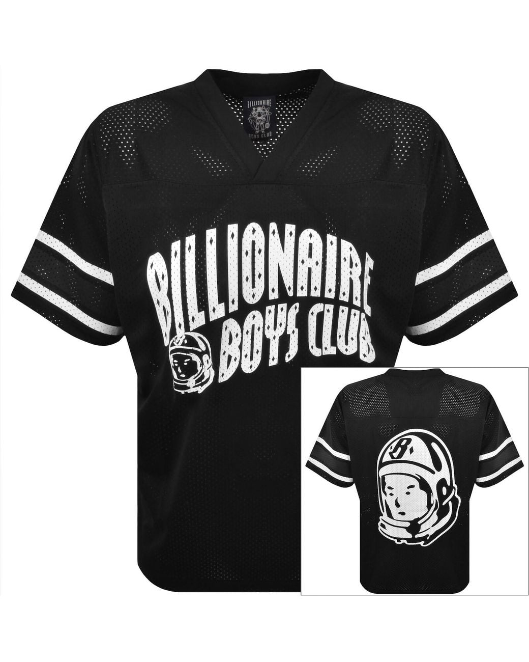 BBCICECREAM Black Mesh Football T Shirt for men