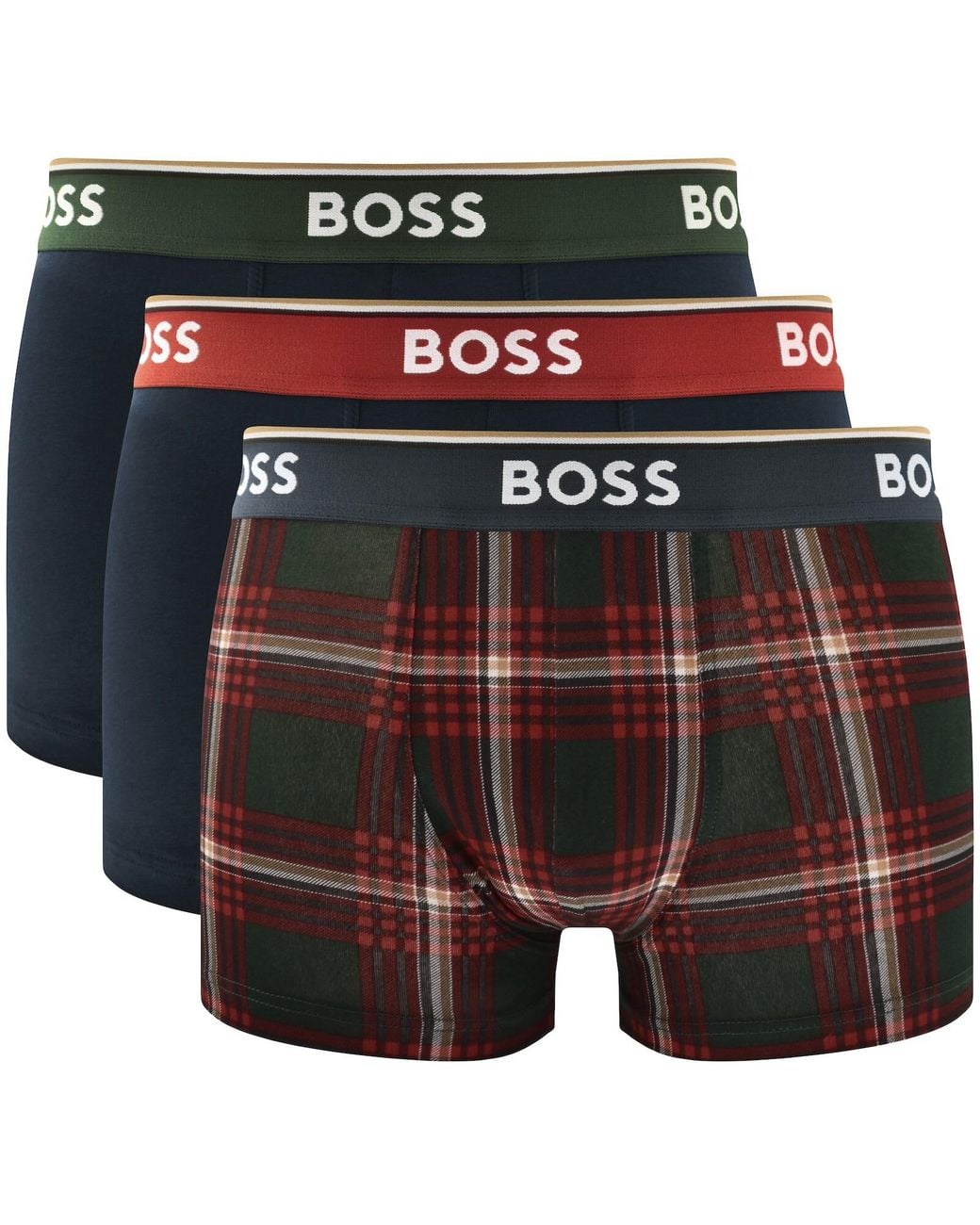 BOSS BUSINESS Blue Boss Underwear 3 Pack Power Trunks for men