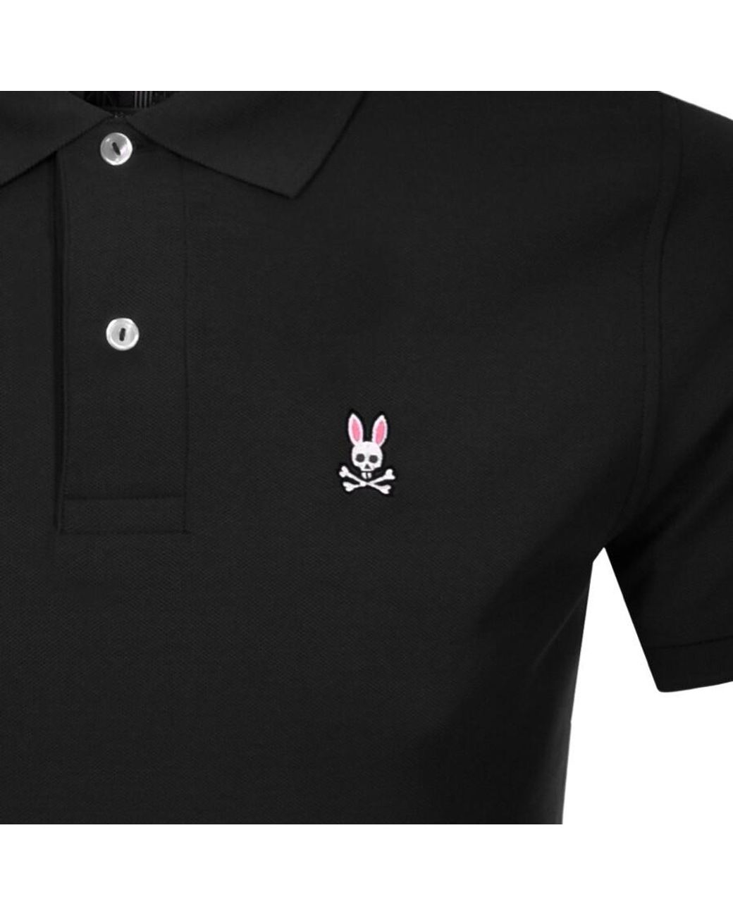 Psycho Bunny Black Classic Polo T Shirt for men