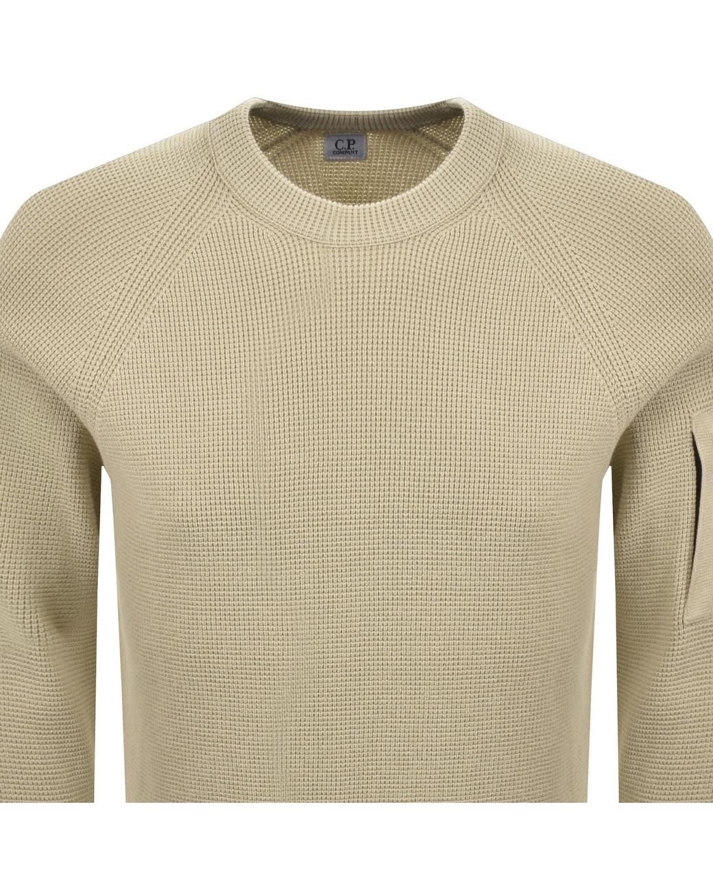 C P Company Natural Cp Company Waffle Knit Jumper for men