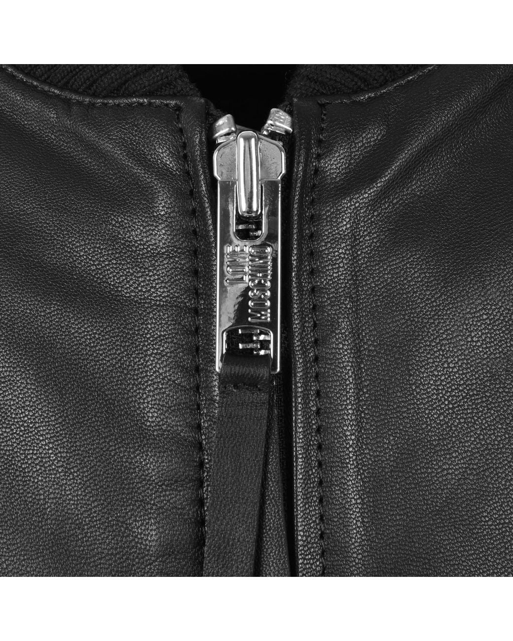 Moschino Black Leather Jacket for men