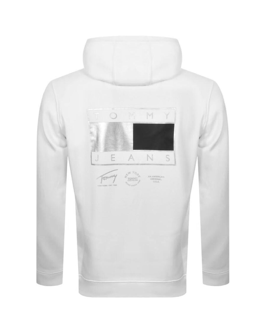 Tommy Hilfiger Metallic Hoodie in White for Men | Lyst