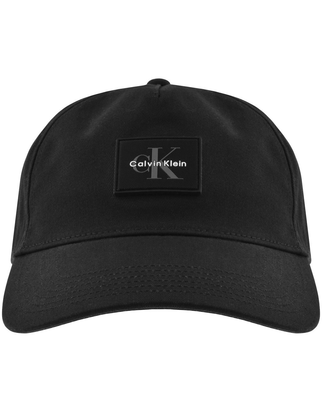 Calvin Klein Black Monologo Rubber Patch Cap for men