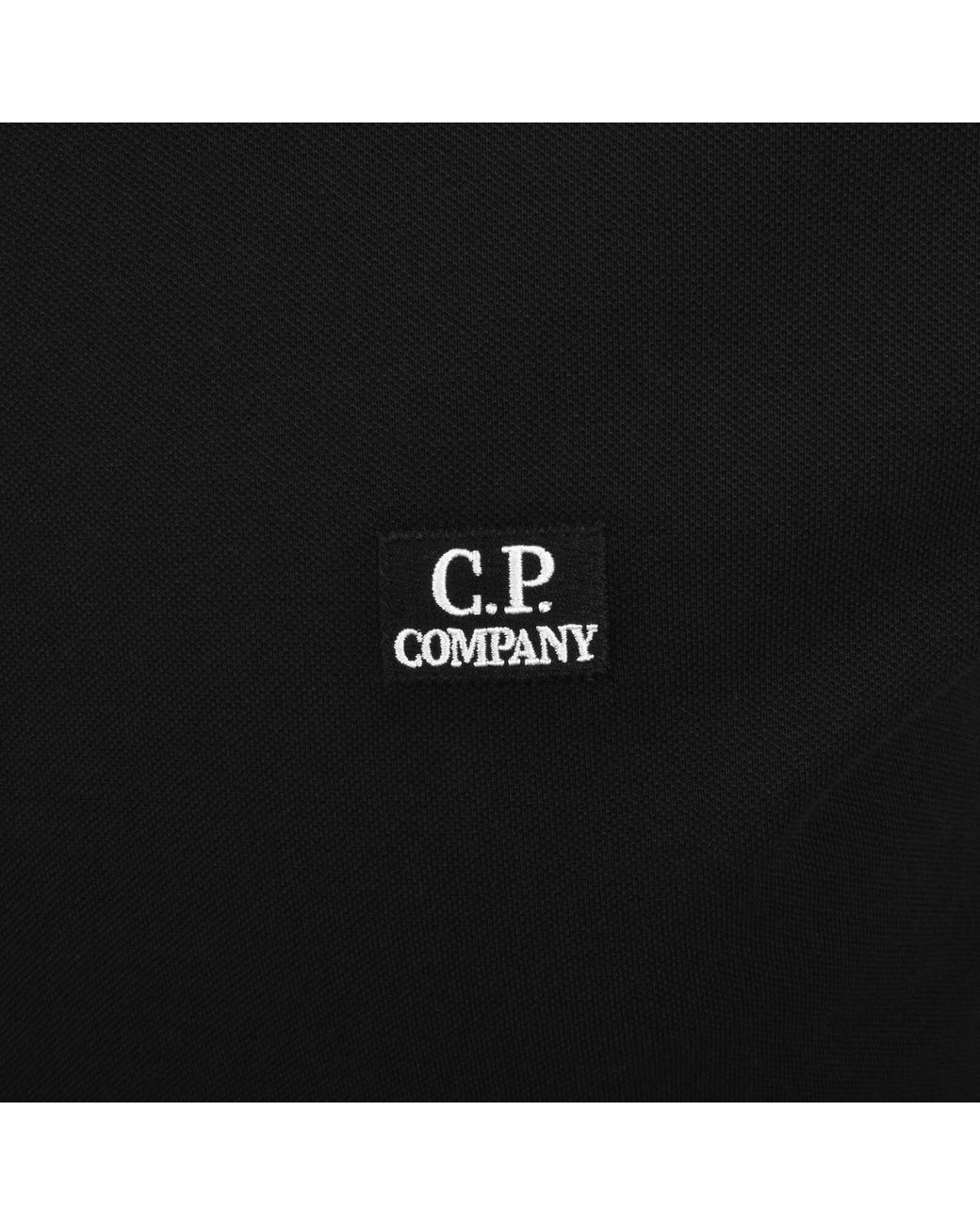C P Company Black Cp Company Long Sleeve Polo T Shirt for men