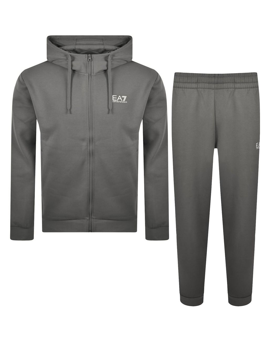 EA7 Gray Emporio Armani Logo Tracksuit for men