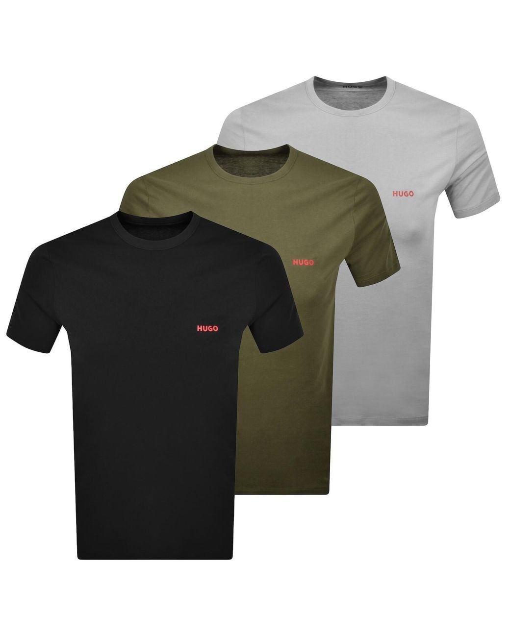 HUGO Green 3 Pack Crew Neck T Shirts for men