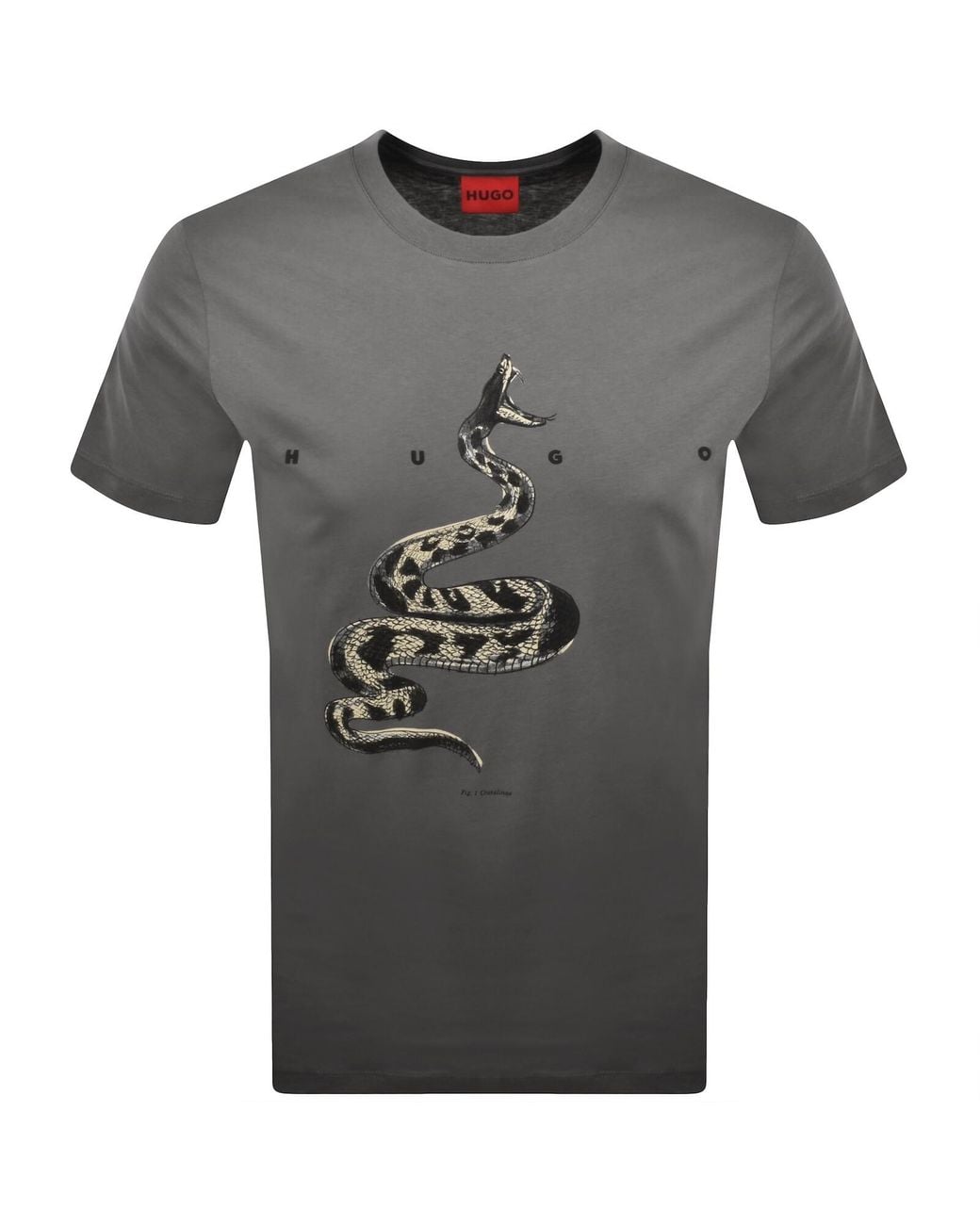 HUGO Gray Discorb Crew Neck T Shirt for men