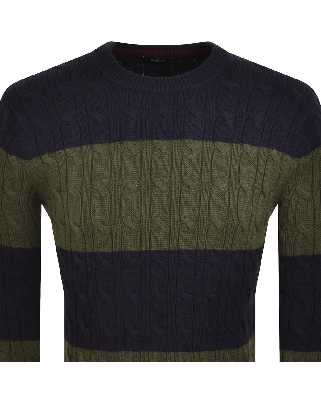 Hackett Green Heritage Cable Knit Jumper for men