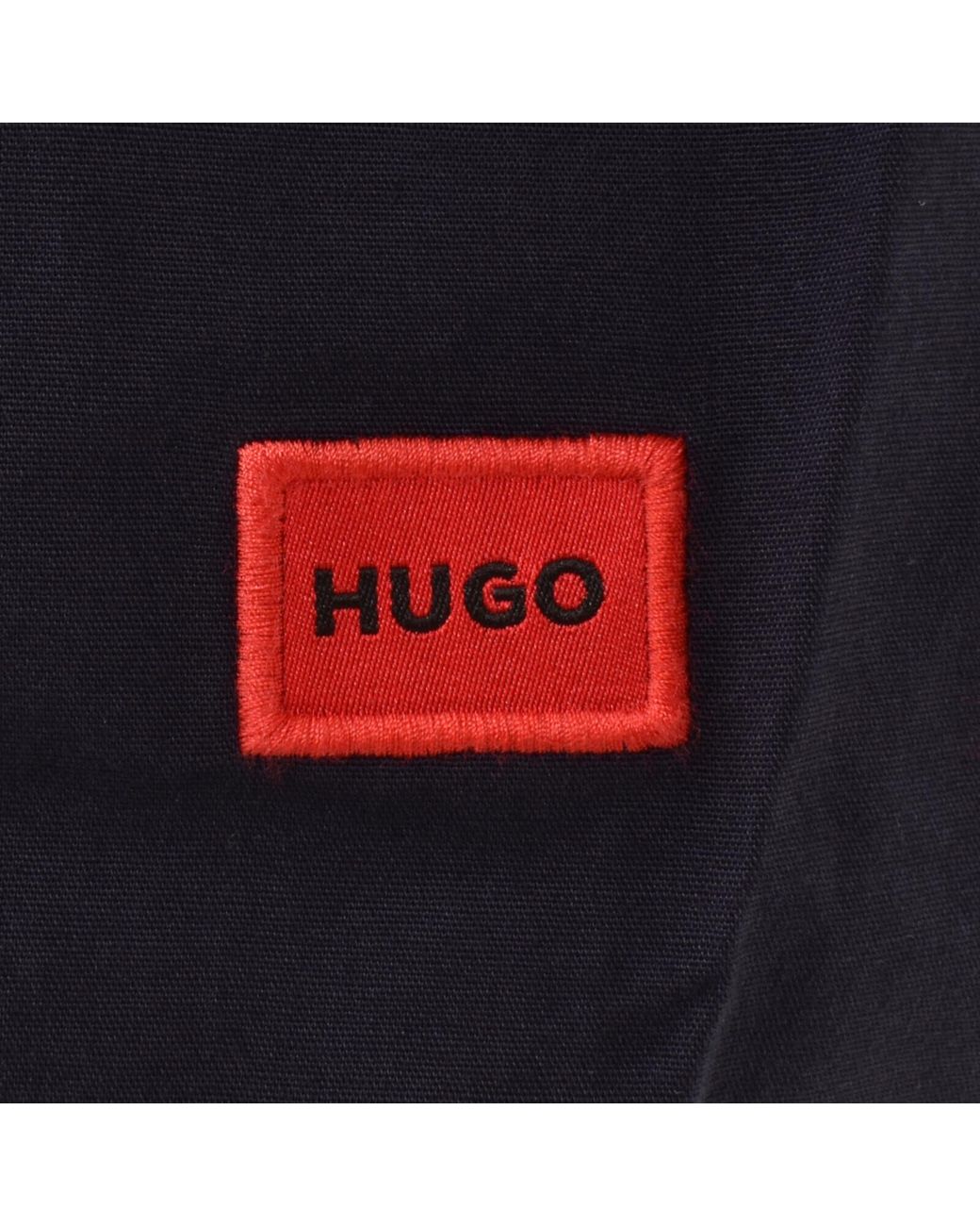 HUGO Blue Long Sleeved Ermo Shirt for men