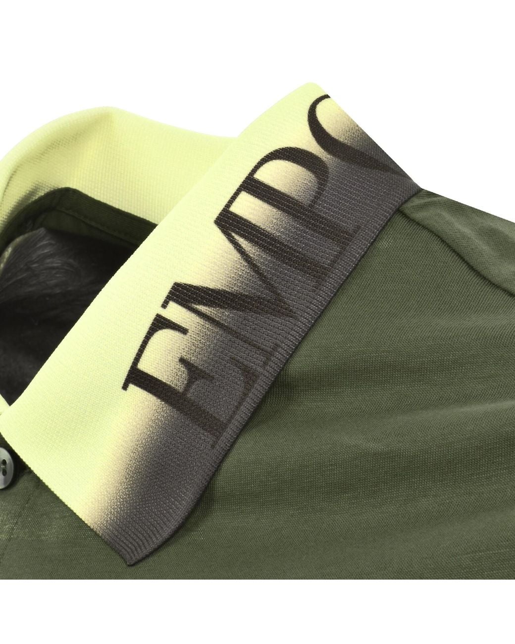Armani Green Emporio Ombre Collar Polo T Shirt for men