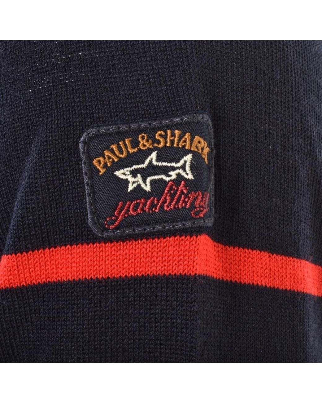 Shark Crew Neck Knit Jumper in Navy 