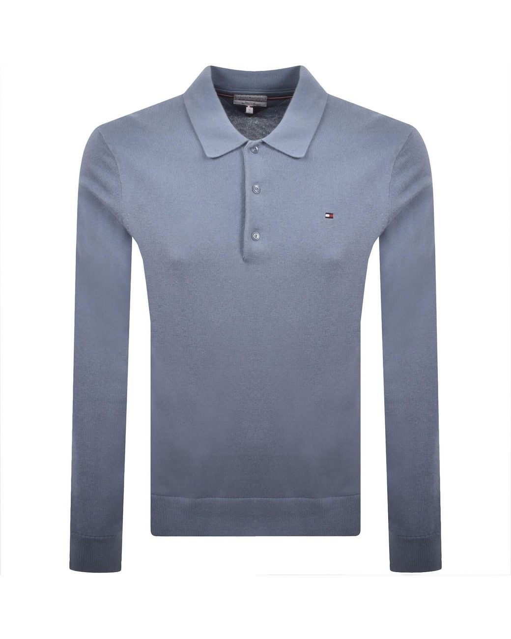 Tommy Hilfiger Blue Cashmere Polo Jumper for men