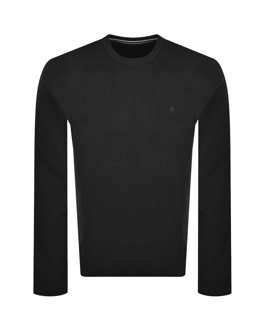 Replay Black Long Sleeve Logo T Shirt for men