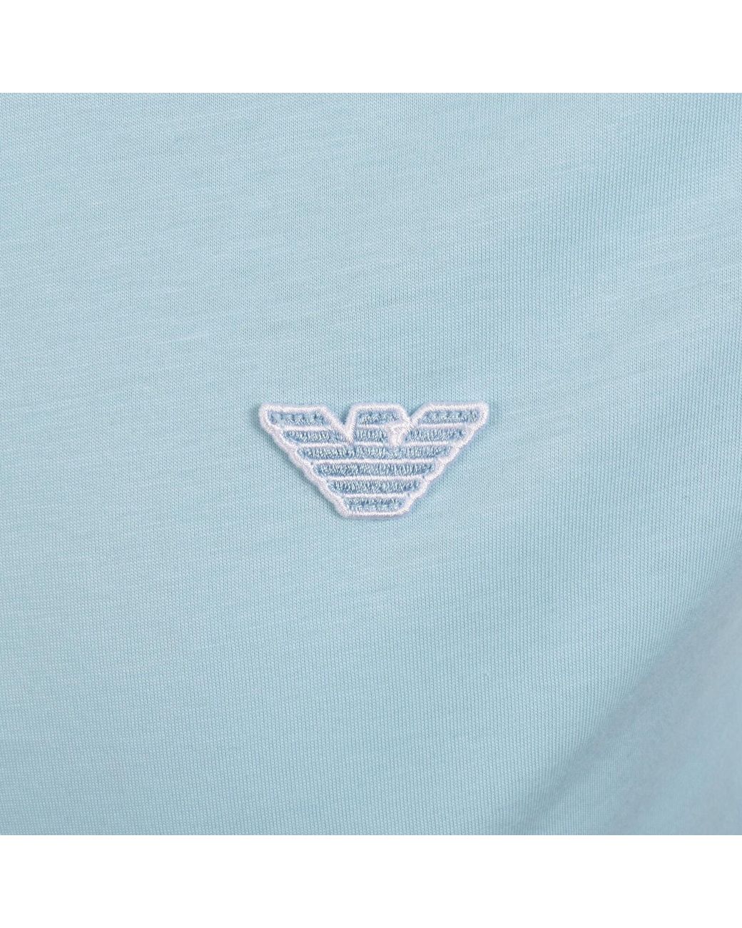 Armani Blue Emporio Logo T Shirt for men