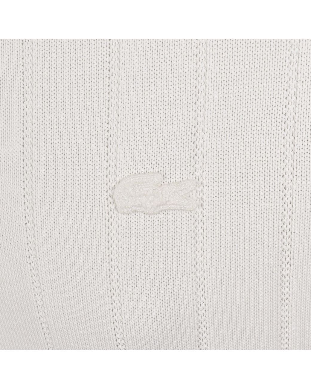 Lacoste White Knit Polo Shirt Off for men