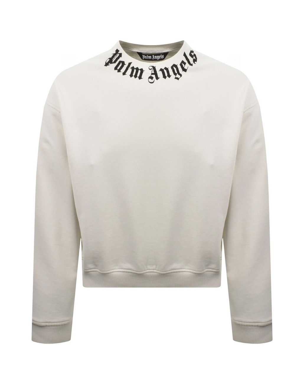 Palm Angels White Neck Logo Sweatshirt Off for men