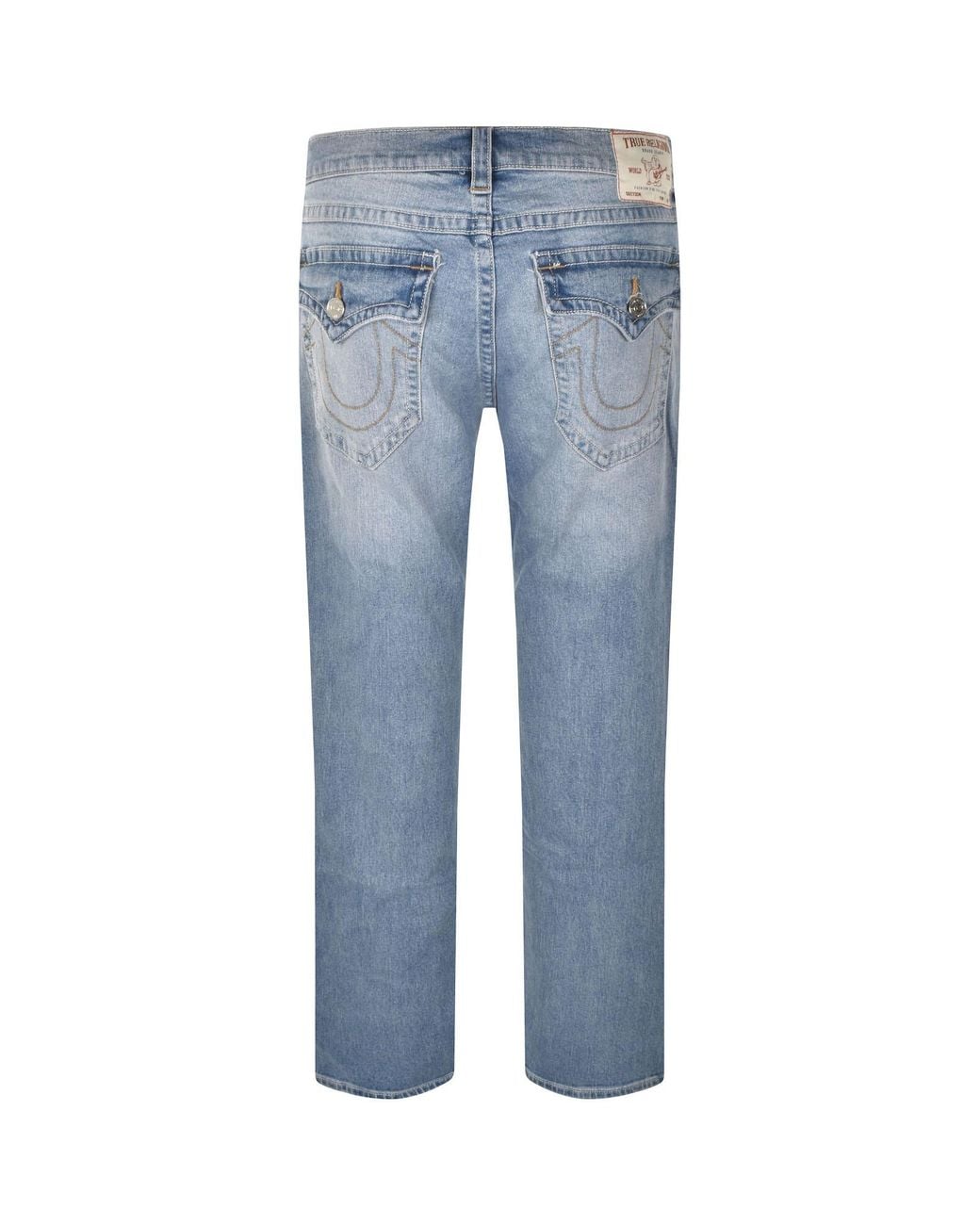 True Religion Blue Ricky Flap Jeans Mid Wash for men