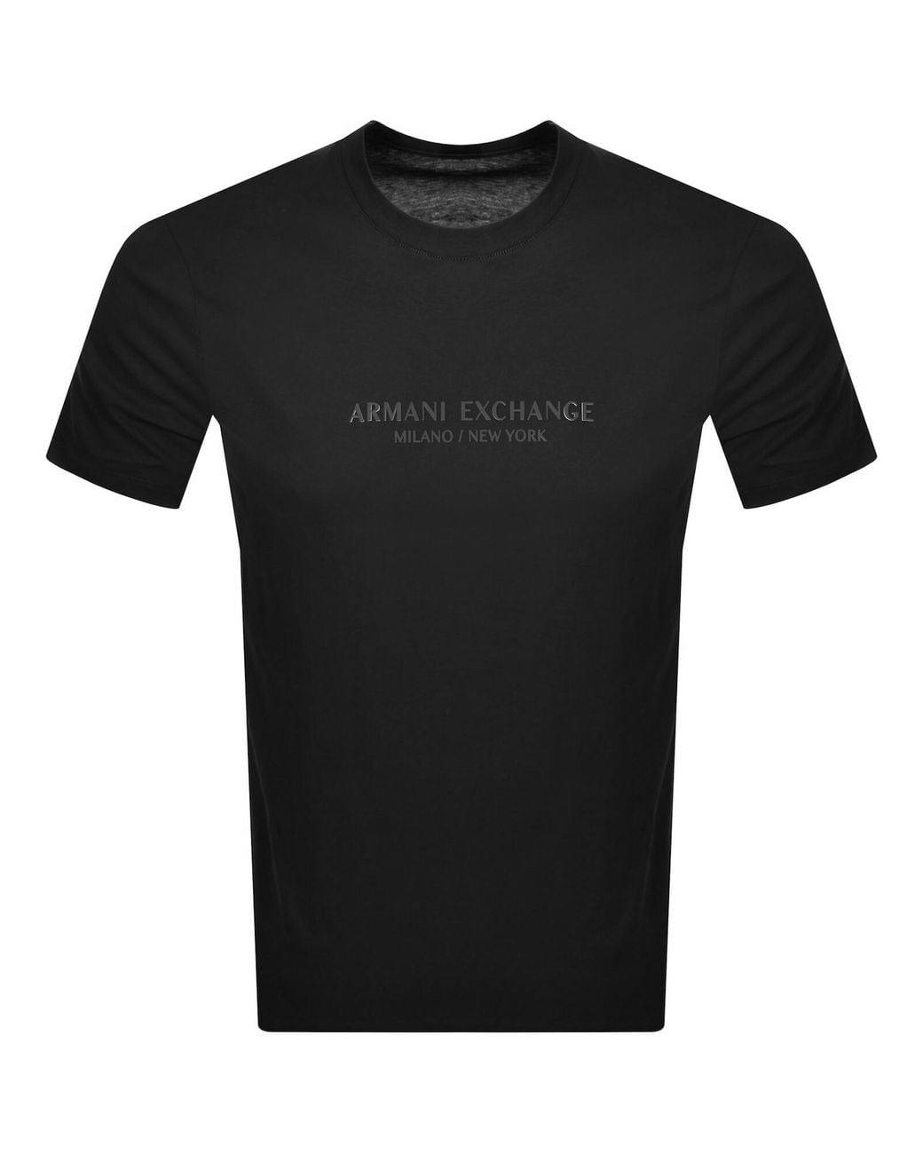 ARMANI EXCHANGE Black Regular Fit Logo T Shirt for men