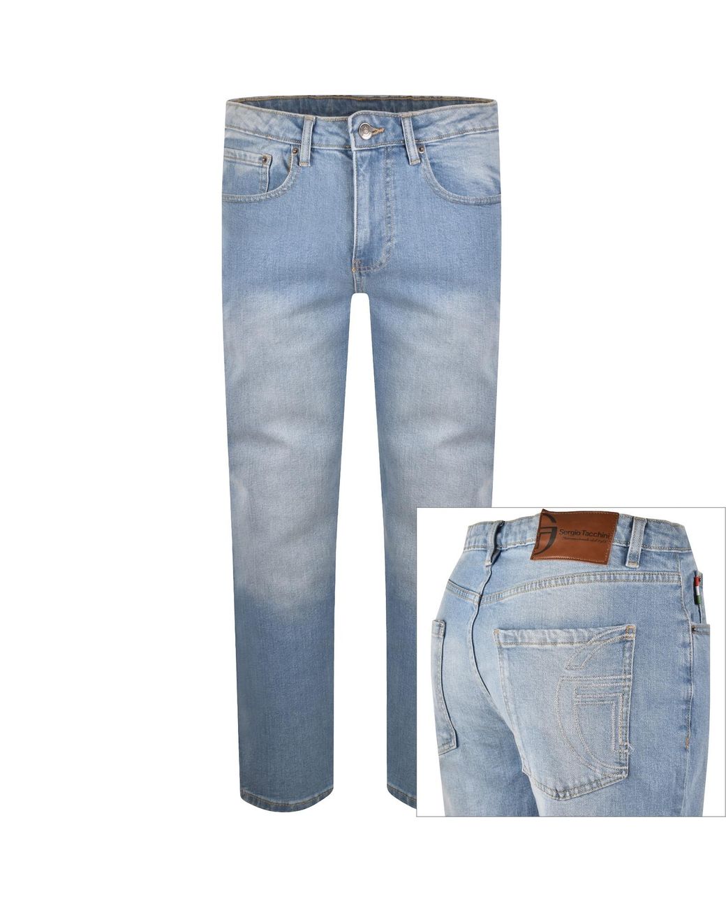 Sergio Tacchini Blue Forza Straight Fit Jeans for men
