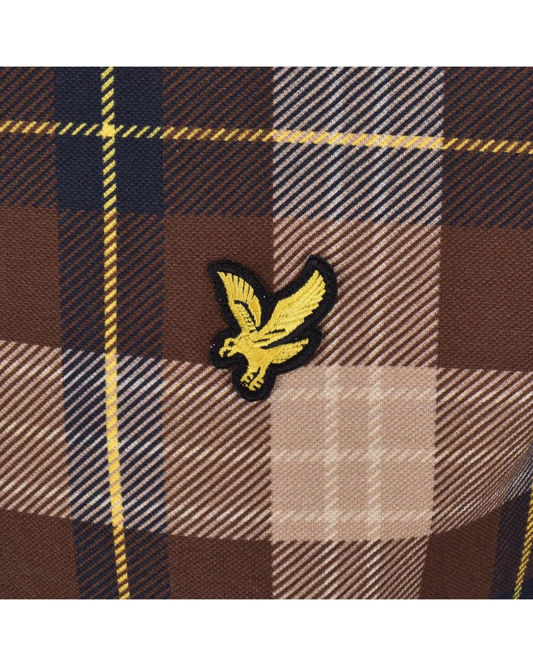 Lyle & Scott Brown Archive Tartan Polo Shirt for men