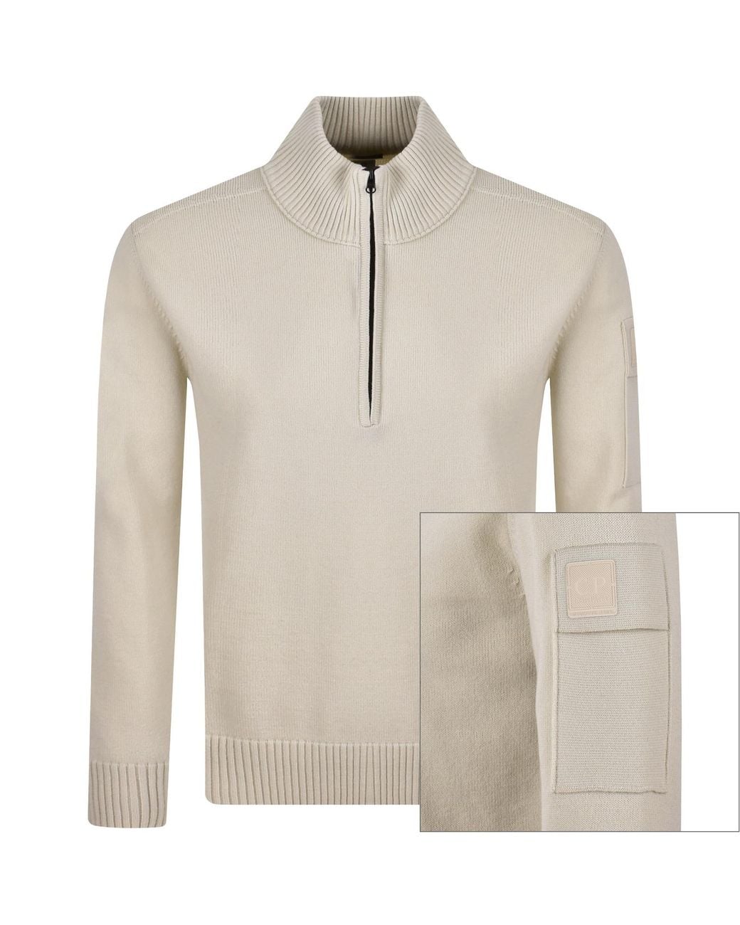 C P Company Natural Cp Company Merino Wool Jumper for men