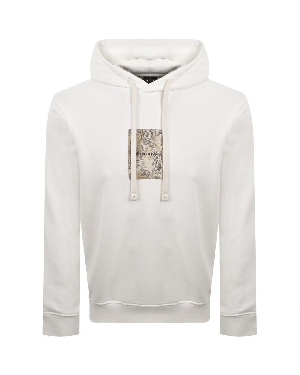 ARMANI EXCHANGE White Logo Hoodie Off for men