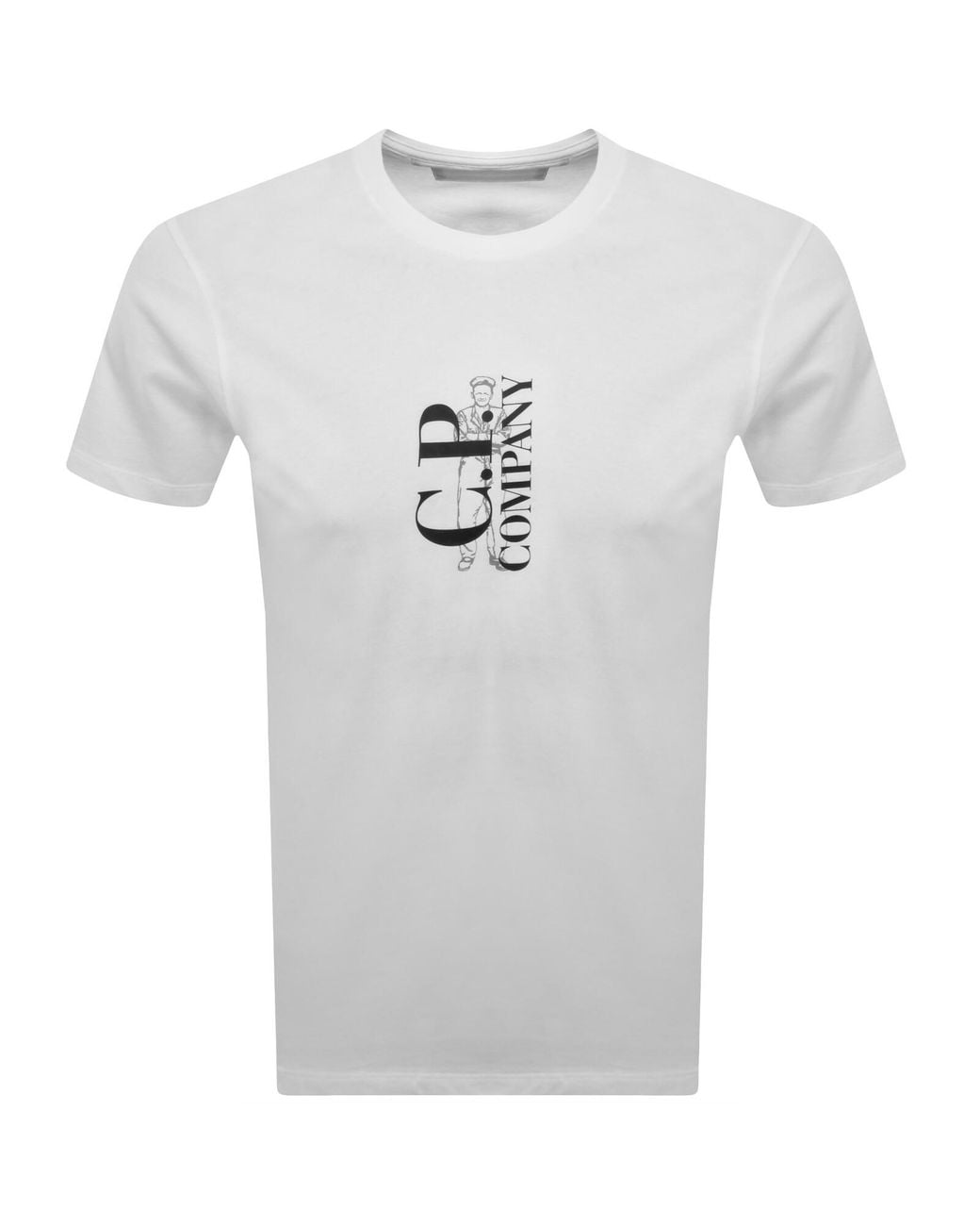C P Company Gray Cp Company Logo T Shirt for men