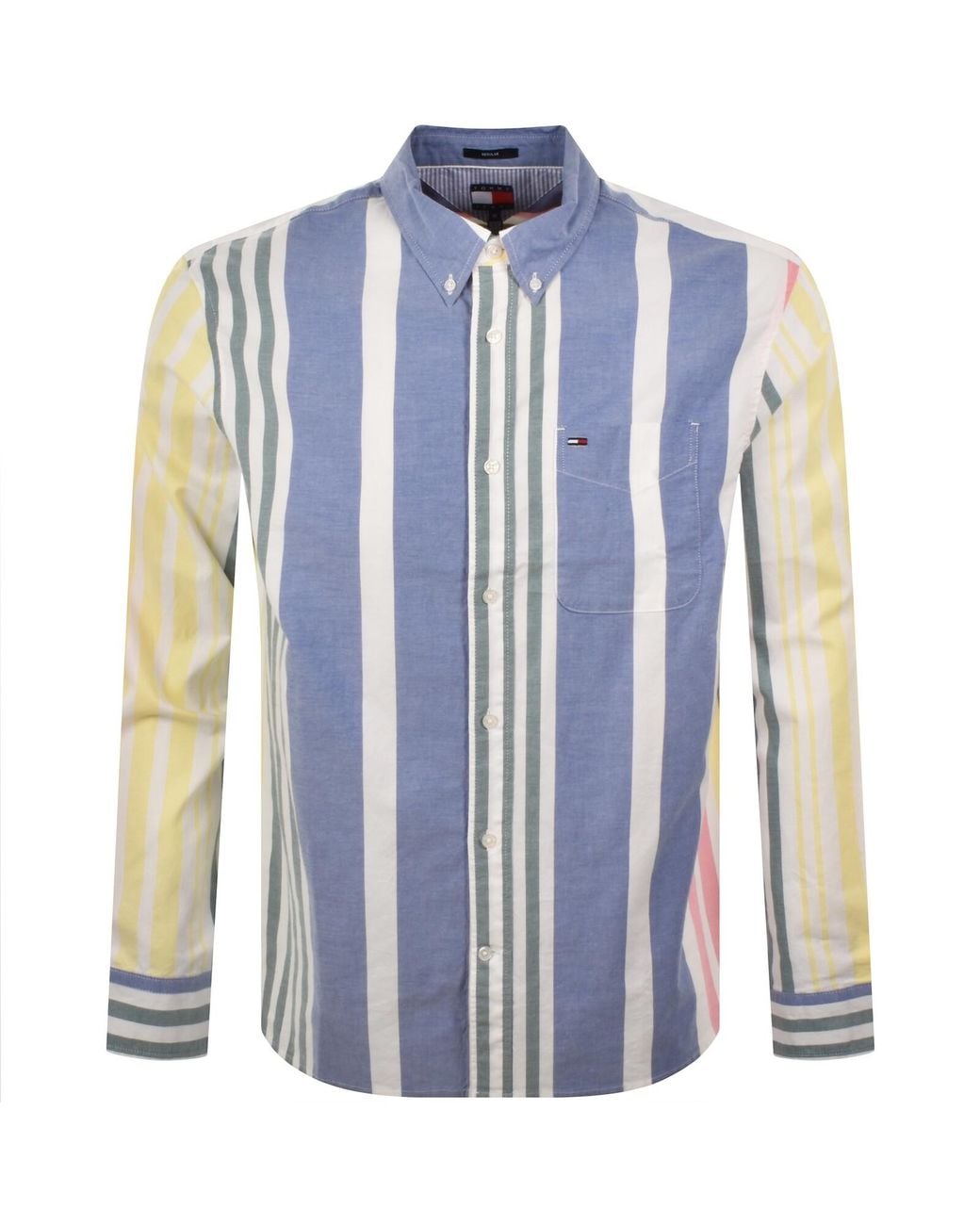 Tommy Hilfiger Blue Oxford Fun Stripe Shirt Ecru for men