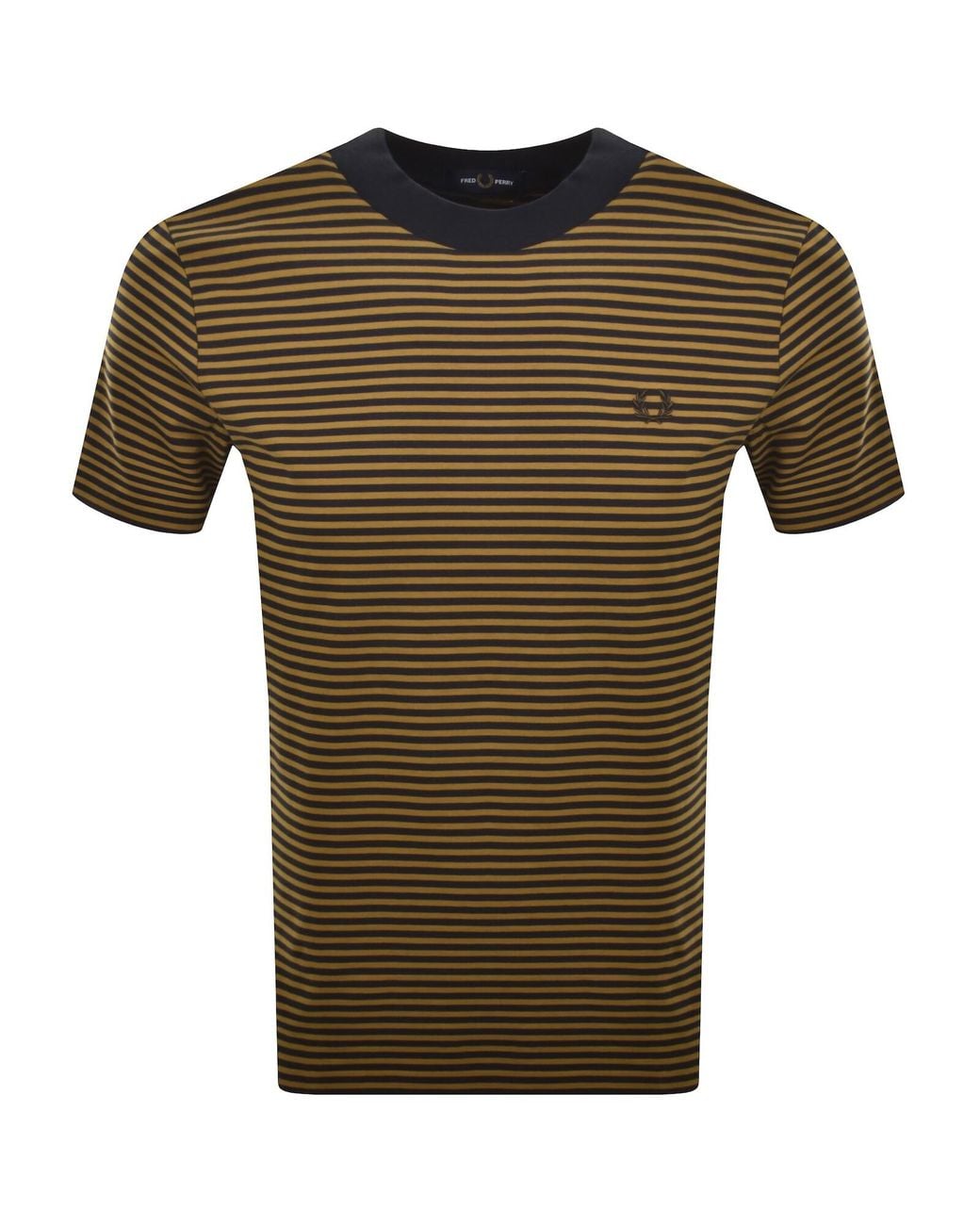 Fred Perry Green Fine Stripe T Shirt for men