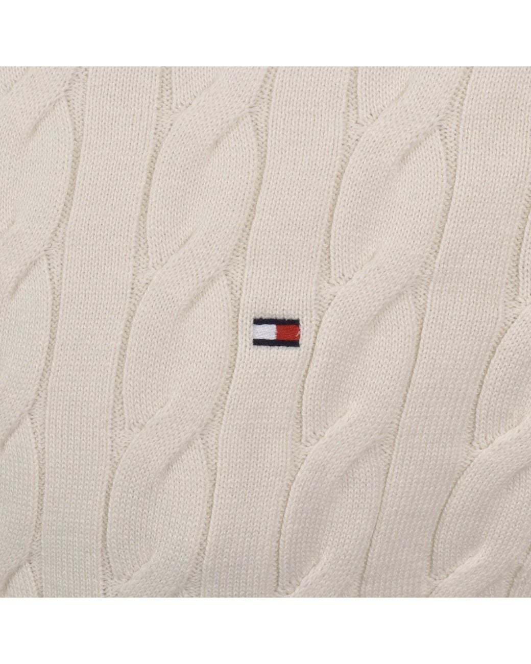 Tommy Hilfiger White Cable Knit Jumper for men