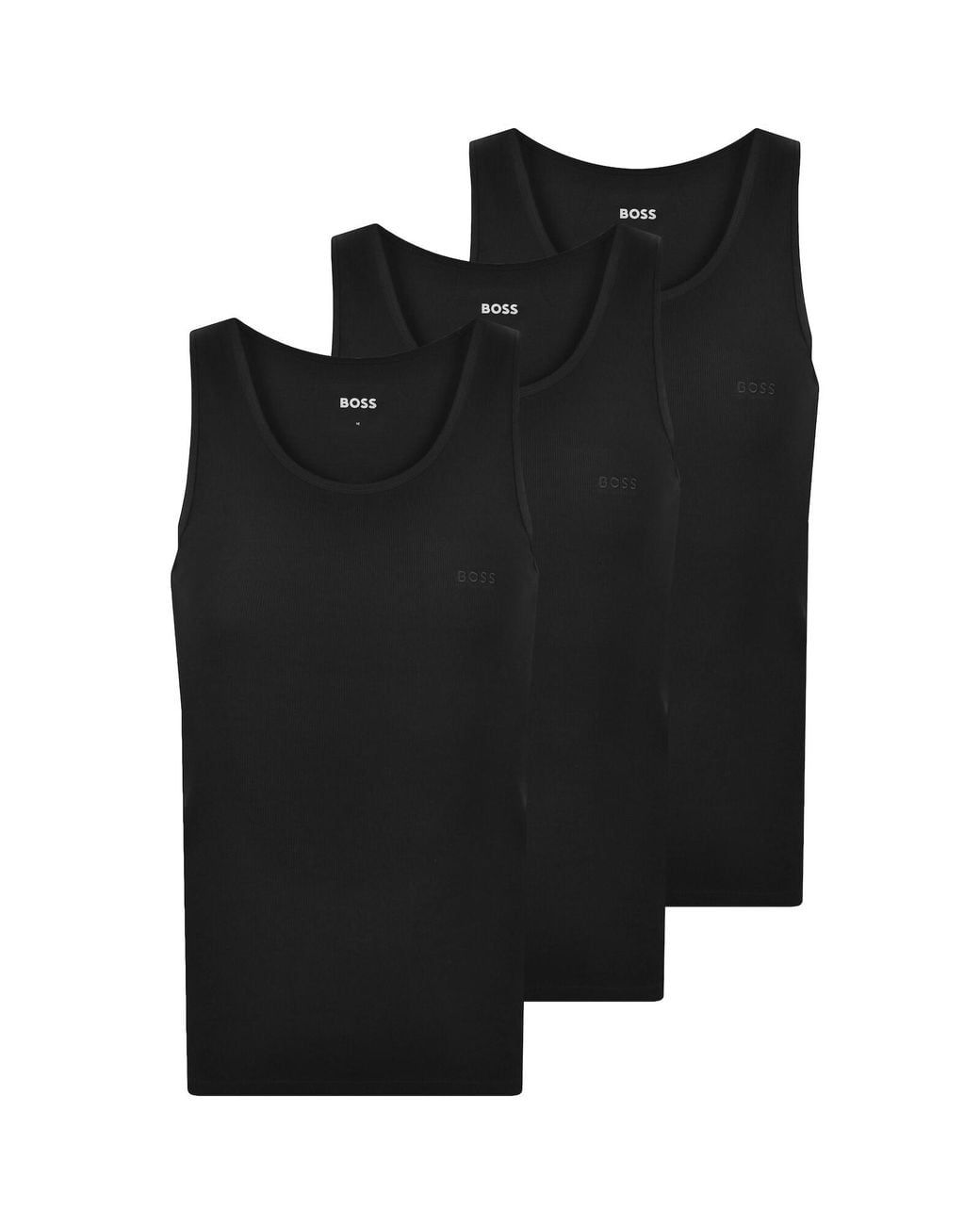 BOSS BUSINESS Black Boss 3 Pack Vest T Shirts for men