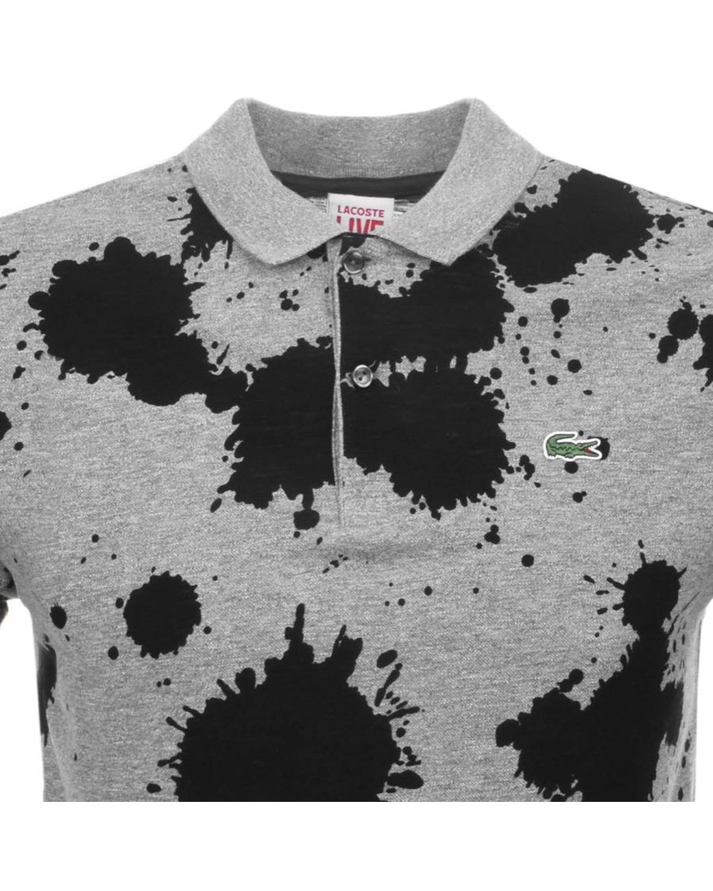 Lacoste Paint Splatter Polo T Shirt Grey in Grey for Men Lyst UK