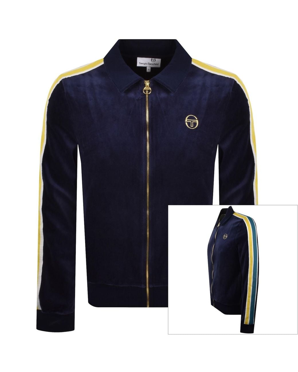 Sergio Tacchini Blue Monte Velour Track Jacket for men